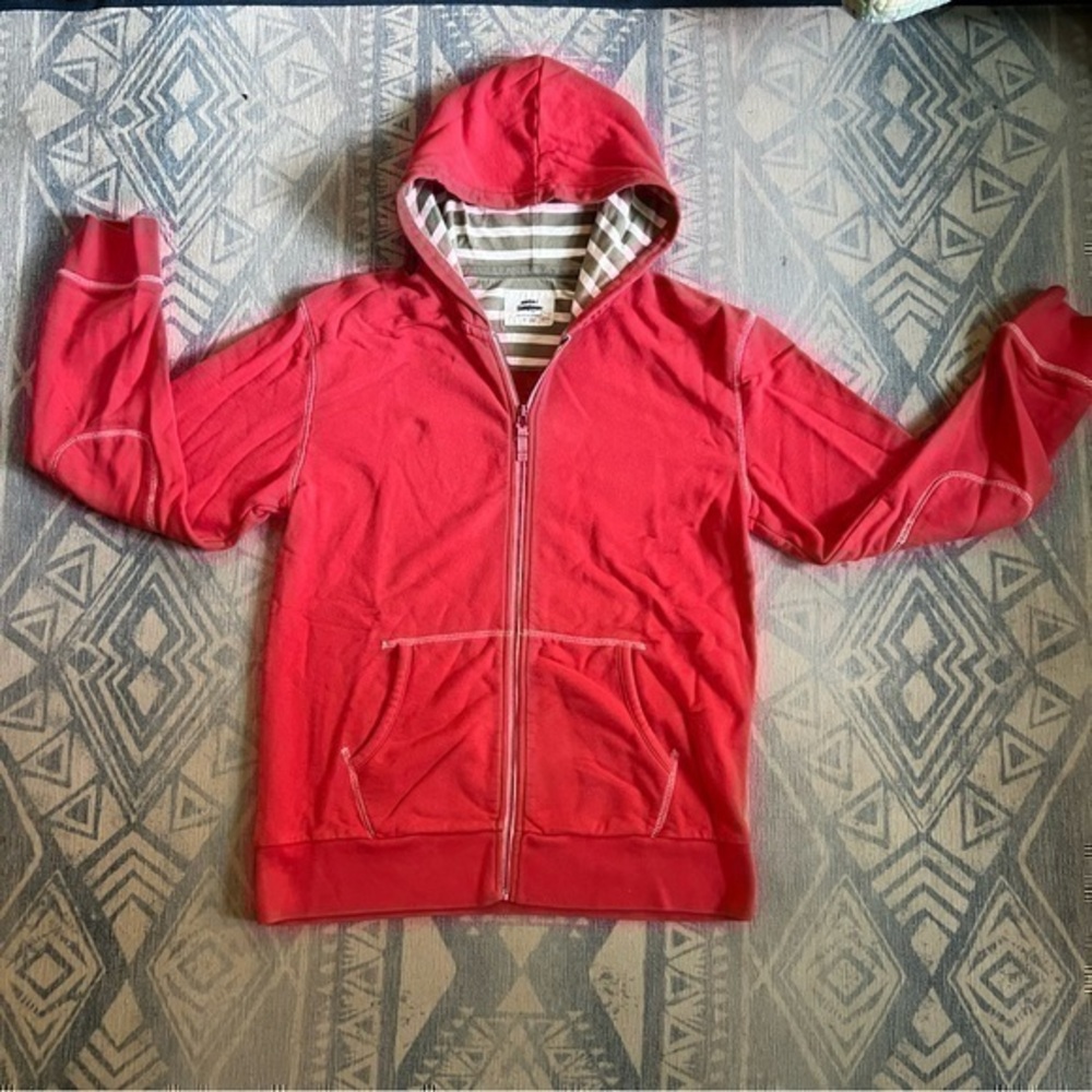 Mini Boden Orange/Red Zip-Up Hoodie Sweater